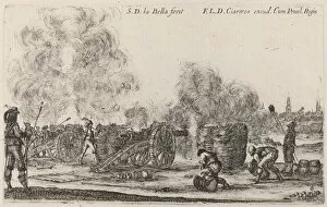 Firing the Cannons, c. 1641. Creator: Stefano della Bella