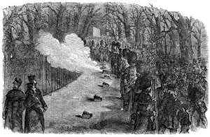 Declaration Prints: Firing of the Park Guns [after peace is declared], 1856. Creator: Unknown