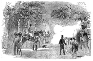 Hardinge Henry Prints: Firing the Park Guns for the Great Victory in the Crimea, 1854. Creator: Smyth