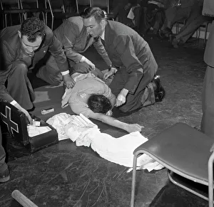 First aid competition, Mexborough, South Yorkshire, 1961. Artist: Michael Walters