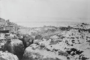Armband Prints: First Aid Station, American Trenches, 1917 and 1918. Creator: Bain News Service