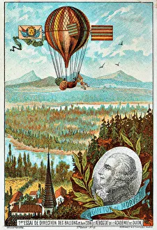 Balloonist Collection: First attempt by Guyton de Morveau to direct a balloon, Dijon, France, 1784 (1890s)