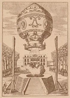 The first balloon ascent, c1785 (1919) The first balloon ascent, c1785 (1919)