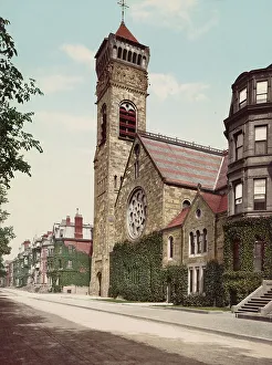 Photochrom Print Prints: First Baptist Church, Boston, c1901. Creator: Unknown