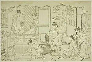 Kiyonaga Torii Prints: The First Bath of the New Year (Yudono hajime)