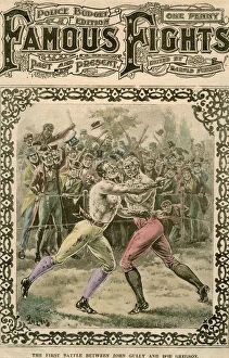 Boxer Gallery: The first battle between John Gully and Bob Gregson, 1807 (late 19th or early 20th century.Artist)