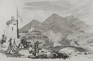 First Carlist War (1833-1840): Attack on Castrejana Bridge in 1835 (1845). Creators: Francisco Sainz, Martinez