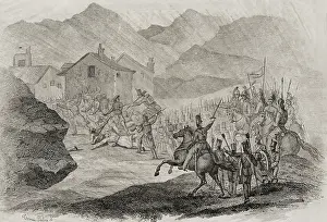 Shooting Prints: First Carlist War, (1833-1840): Battle of Nazar and Asarta