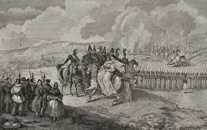 First Carlist War, (1833-1840): Military review of 1st January 1834, under the presidency of...1842. Creator: Pedro Celestino Mare