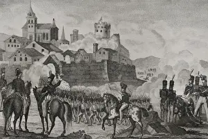 First Carlist War, (1833-1840): Taking of the town and fort of Irun, (17 May 1837), 1845. Creator: Unknown