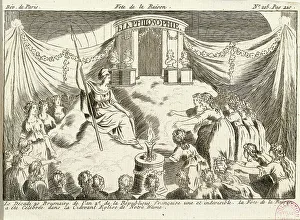Robespierre Prints: The first celebration of the Cult of Reason in Notre-Dame Cathedral on November 10