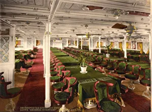 American School 19th Century Prints: First Class Dining Room on Grosser Kurfurst, pub. C. 1899 (colour lithograph)