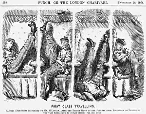 Discomfort Gallery: First Class Travelling, 1864. Artist: Charles Samuel Keene