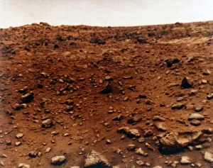 First colour photograph of the Martian planet surface, Viking 1 Mission to Mars, 1976 First colour photograph of the Martian planet surface, Viking 1 Mission to Mars, 1976
