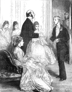 Handshake Prints: The First to Come, drawn by F. Barnard, 1872. Creators: Frederick Barnard, Joseph Swain