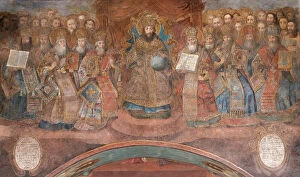 Ancient Russian Frescos Gallery: First Council of Nicaea. Artist: Ancient Russian frescos