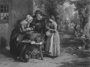 Preparation Prints: The First Day of Oysters, 1863. Artist: William Greatbach