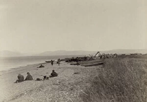 Expedition Collection: The First Day of Unloading Construction Material at Cape Aleksandr, 1889. Creator: Unknown