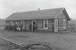Log Building Prints: The first depot at Anchorage, between c1900 and c1930. Creator: Unknown