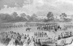 Bravery Gallery: The First Distribution of the Victoria Cross by Queen Victoria, Hyde Park, June 26, 1857, (1901)