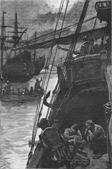 Sir Francis Gallery: The first English ship in the Pacific: Sir Francis Drakes Golden Hind at Lima, 1579 (1908)