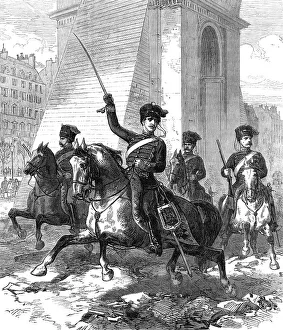 Invaders Prints: The first German in Paris, 1871. Creator: A. H