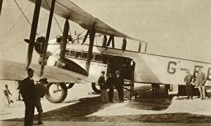 Air Transport Collection: The first Indian Air Mail arrives at Croydon Airport, south London, 1929, (1935)