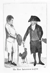 The First Interview in 1786 between Deacon Brodie and George Smith, 1788. Artist: John Kay The First Interview in 1786 between Deacon Brodie and George Smith, 1788. Artist: John Kay