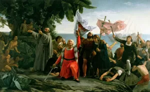 Columbus Gallery: First landing of Christopher Columbus in America, 1862. Creator: Puebla Tolin