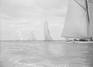 First leg of Kings Cup yacht race, 1913. Creator: Kirk & Sons of Cowes First leg of Kings Cup yacht race, 1913. Creator: Kirk & Sons of Cowes