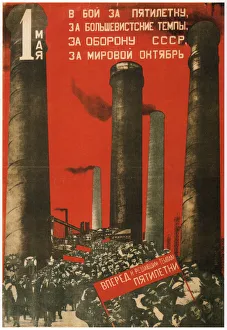 May Day Gallery: First of May. Join the battle for the five year plan, 1931. Artist: Klutsis, Gustav (1895-1938)