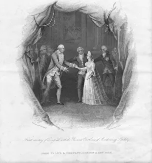 Charlotte Collection: First meeting of George III with the Princess Charlotte... 1761, (mid 19th century)