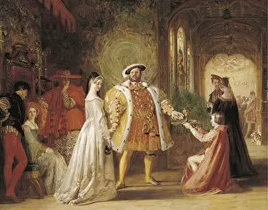 Boleyn Gallery: First meeting of Henry VIII and Anne Boleyn, 1835. Artist: Maclise, Daniel (1806-1870)