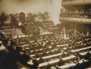 First meeting of the League of Nations, November 15, 1920 in Geneva, 1920. Creator: Anonymous