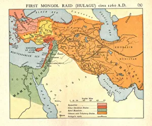 Arabia Prints: First Mongol Raid (Hulagu), circa 1400 A. D. c1915. Creator: Emery Walker Ltd
