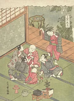 String Gallery: The First Month, ca. 1767. Creator: Ishikawa Toyomasa