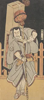 The First Nakamura Nakazo as a Rokuju-rokubu Standing at Night, 1780. Creator: Shunsho