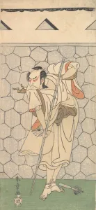 The First Nakamura Nakazo as Warrior Disguised as a Rokubu, 1770 or 1771. Creator: Shunsho