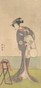 The First Nakamura Tomijuro as an Oiran Standing in a Room, 1771. Creator: Shunsho