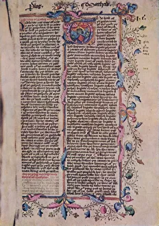Grierson Prints: First Page of St Matthews Gospel, 15th century, (1947)