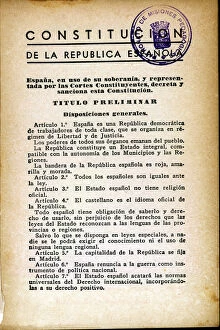 First page of the text of the Constitution of the Second Spanish Republic in 1931