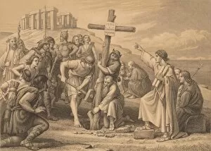 The First Preaching of Christianity in Britain, c1900. Artist: John Easton