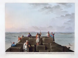 Top of the First Pyramid of Gizah, 1801. Artist: Thomas Milton Top of the First Pyramid of Gizah, 1801. Artist: Thomas Milton