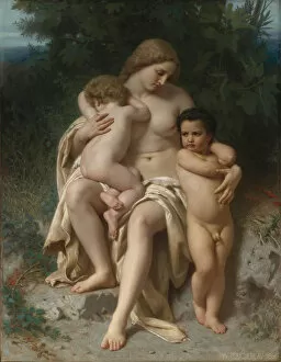Cain Collection: The first quarrel (Cain and Abel), 1861. Artist: Bouguereau, William-Adolphe (1825-1905)
