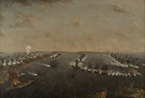 Catherine Ii Von Russia Gallery: First Russo-Swedish Battle of Rochensalm on August 24, 1789, c. 1790. Creator: Schoultz