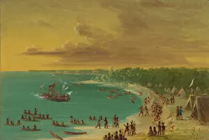 Waving Gallery: First Sailing of the Griffin on Lake Erie. August 7, 1679, 1847 / 1848