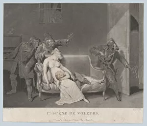 Decollete Gallery: First Scene of Thieves, ca. 1805. Creator: Gror
