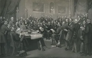 Walton Prints: The First School Board of London, c1873, (1917). Artist: John Whitehead Walton