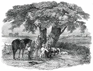Lunchbreak Prints: The First of September - the Luncheon - drawn by Duncan, 1850. Creator: Unknown