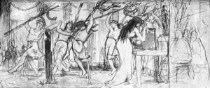 Sir Lawrence Prints: First sketch of The Vintage Festival, c1871 (c1880-1882)